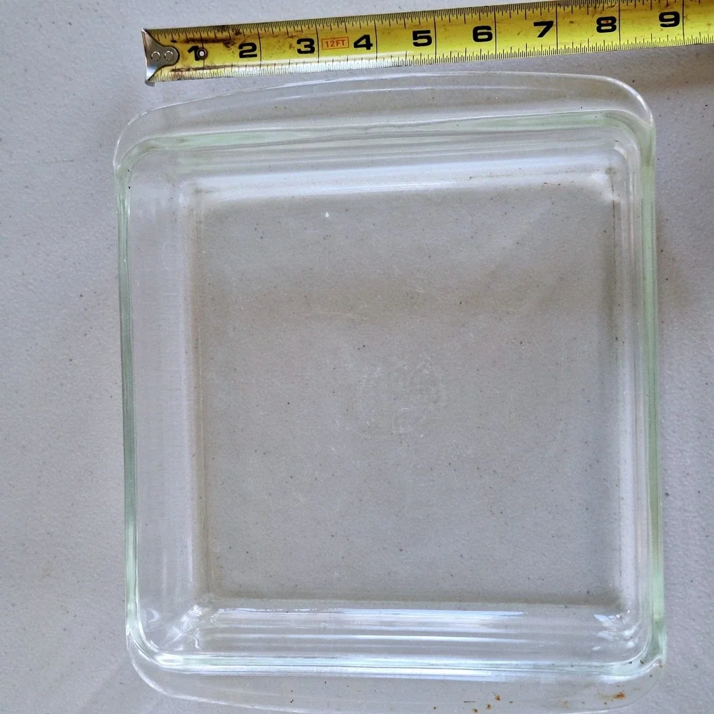 Vintage Pyrex 222 Clear Glass 8x8 Square Baking Casserole Dish Brownie Pan